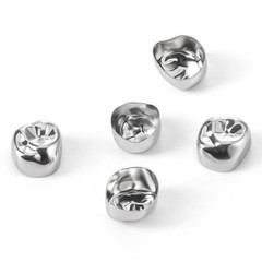 5 Pcs/Box Dental Stainless Steel Kids Primary Molar Crown Pediatric Metal Crowns