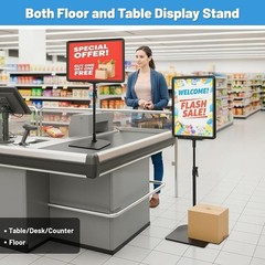 6 Pack Sign Stand for Display 8.5 x 11 Adjustable Poster Stand Table Top & Floor