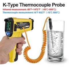Infrared Thermometer Laser Temperature Gun, -58°F to 1472°F (-50~800°C), Non-…