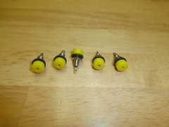 Lot/5 HH Smith 202 Yellow Insulated Tip Jack Test Point,NOS