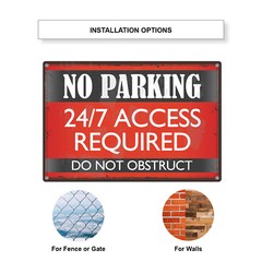 No Parking 24/7 Access Required Do Not Obstruct Vintage Décor Aluminum Sign
