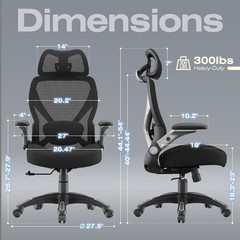 ELABEST X100 Ergonomic Mesh Office Chair Big Tall 5D Arms