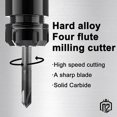 5PCS 1/4″ 4 Flute 90 Degree Carbide Chamfer Mills – Single End – AlTiN Coated