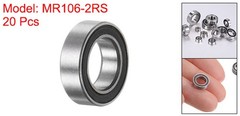 20pcs MR106-2RS 6x10x3mm Chrome Steel Mini Bearing Double Sealed ABEC3