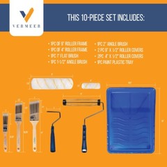 10Pcs All-in-One Plastic Tray with Rollers & Brushes Painting Set for All Paints