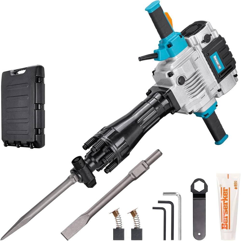 1700W 30-Pound Demolition Jack Hammer 65F with 1-3/16″ Hex,14Amp | Heavy Duty Co
