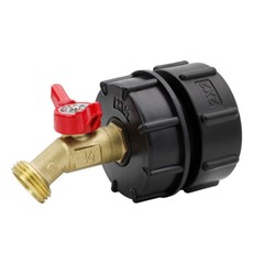 275-330 Gallon IBC Tote Tank Adapter 2.44″ Fine Thread 1/2″ Male NPT ×3/4″ GHT