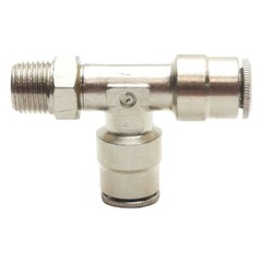 Lot of 9 Camozzi 6440 04-02 Swivel Tee, ø1/4in x ø1/4in Tube OD, 1/8in Male NPTF