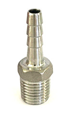(Qty 10) 1/4″ OD Barb X 1/4″ Male NPT, 316 Stainless Steel Hose Barb