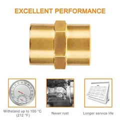 12 Pack Air Hose Fittings, Brass Pipe Fitting, Coupling 1/4″ x 1/4″ NPT Female