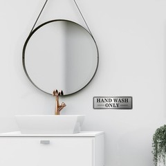 2 PCS Metal Stainless Steel Hand Wash Only Sign Self Adhesive 9×3 Inch