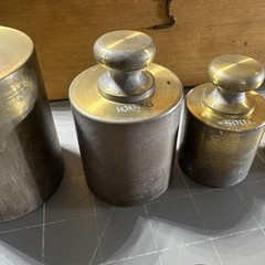 Balance Weight Set Grams (1-50g) (2 x 100g, 200g, 500g, 1kg, & 2kg) Brass 14pc.