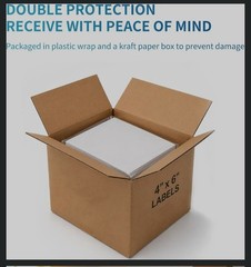 Fanfold 4 x 6 Direct Thermal Labels White Perforated Shipping Labels, 500pcs per