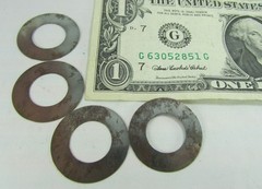 Lot 100 Thin Steel Flat Shim Washers .555″ ID x 1.033″ OD x .008″ Thick, RUSTY