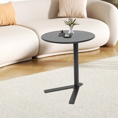 Side Table 22 Inches High Y-shaped Base Circular Top 88 Pounds Capacity Saving
