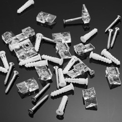Blulu 20 Pack Mirror Holder Clips, Offset 21 mm / 0.83 inches, gray or silver