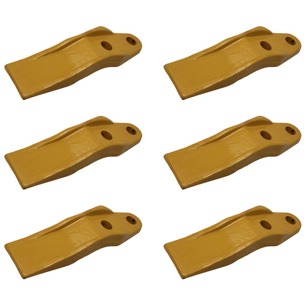 6 Skid Steer, Loader Bolt-On Uni-Teeth 132-4720, 2 3/8″ Hole to Hole Spacing