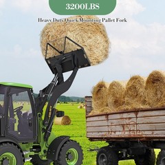 46″ Heavy-Duty Tractor Pallet Forks, 3200lbs Quick-Attach Skid Steer Loader Fork