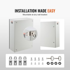27.6 x 19.7 x 9.8 in Cold Rolled Steel Electrical Enclosure Box Wall Mounted