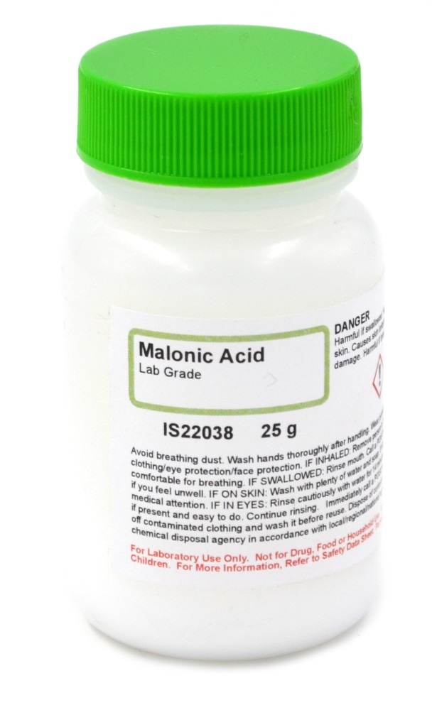 Lab-Grade Malonic Acid, 25g – The Curated Chemical Collection