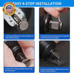 20 Packs Impact Retaining Ring Clips with O-Rings, 3/8″ & 1/2″ Friction Rings So