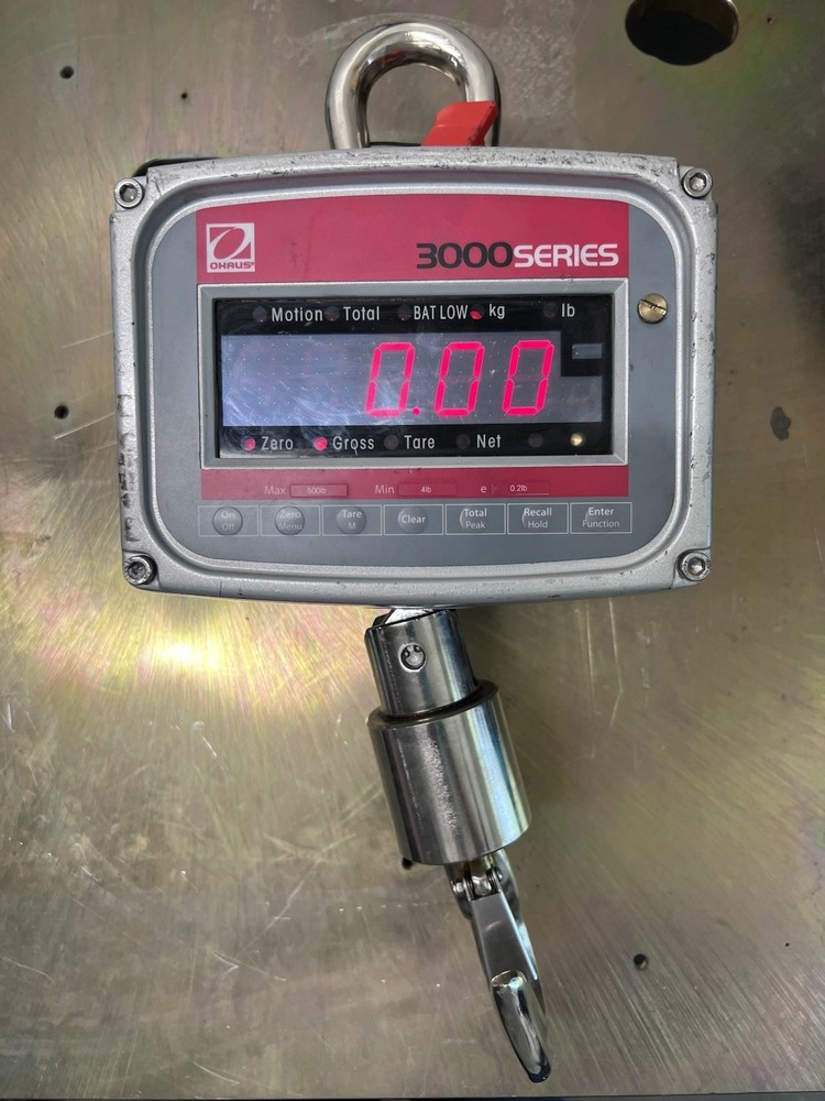 Ohaus 3000 Series DCR 500 Hanging Spring Scale, 500 lb Capacity