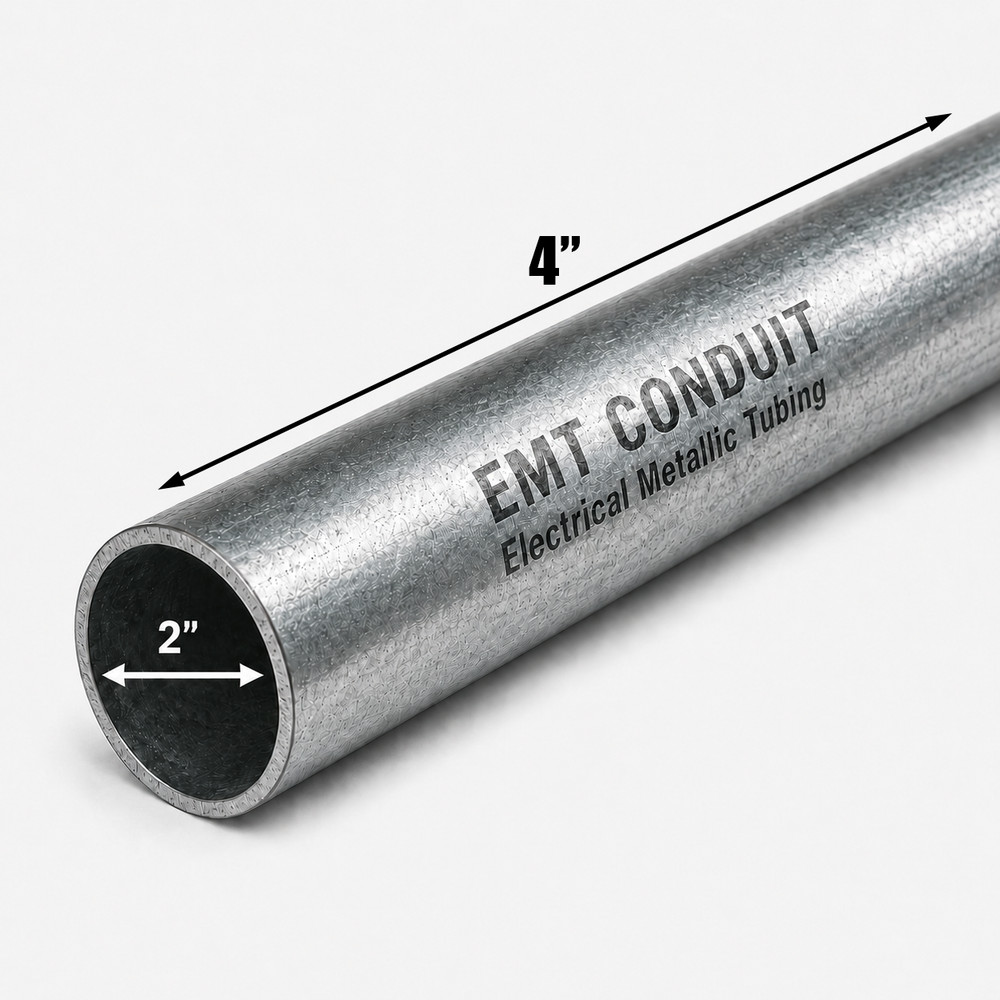 2″ Galvanized Steel EMT Conduit Pipe | Electrical Metallic Tubing
