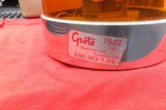 GROTE 8″ Amber Beacon Twin Light Rotating Lamp #7622 Tested Working CAR PLUG IN