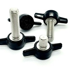 M6 Thumb Screw T Bolts Black Plastic Tee Wing Knob Stainless Steel 6mm Stud