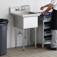24″W x 23 1/2″L Stainless Steel One Compartment Commercial Utility Sink