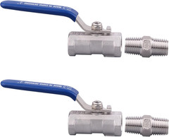 Stainless Steel 1/4 Inch Ball Valve NPT Male Hex Nipple Water Oil Gas X2