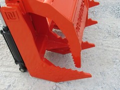 60″ Dual Tine Root Rake Clam Grapple Attachment Fits Universal Quick Attach