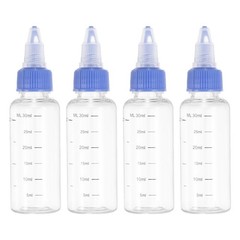 4Pack 30 Ml/1 oz Squeeze Bottles with Twist Cap Dispensing Bottle Transparent