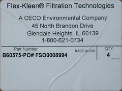 Flex-Kleen Pleated Filter Cartridge B60575 for Y81755 Cage New Old Stock