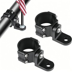 Aluminum UTV Roll Bar Flag Whip Light Bracket, 1.75″-2″ 360° Adjustable Mount