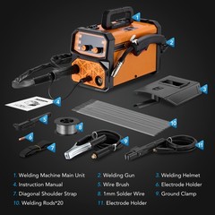 Flux Core MIG Welder 145A 3 Functions No Shielding Gas Required Stick TIG