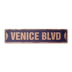 VENICE BLVD Vintage Street Sign Metal Plastic los angeles la beach california