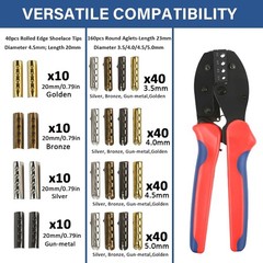 Aglets for Shoelaces, Aglet Crimping Tool, Shoelace Aglets Tool and 200Pcs Shoe