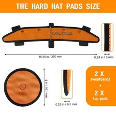 Hard Hat Sweatband and Top Pad for Safety Helmet, Washable Hard Hat Cooling
