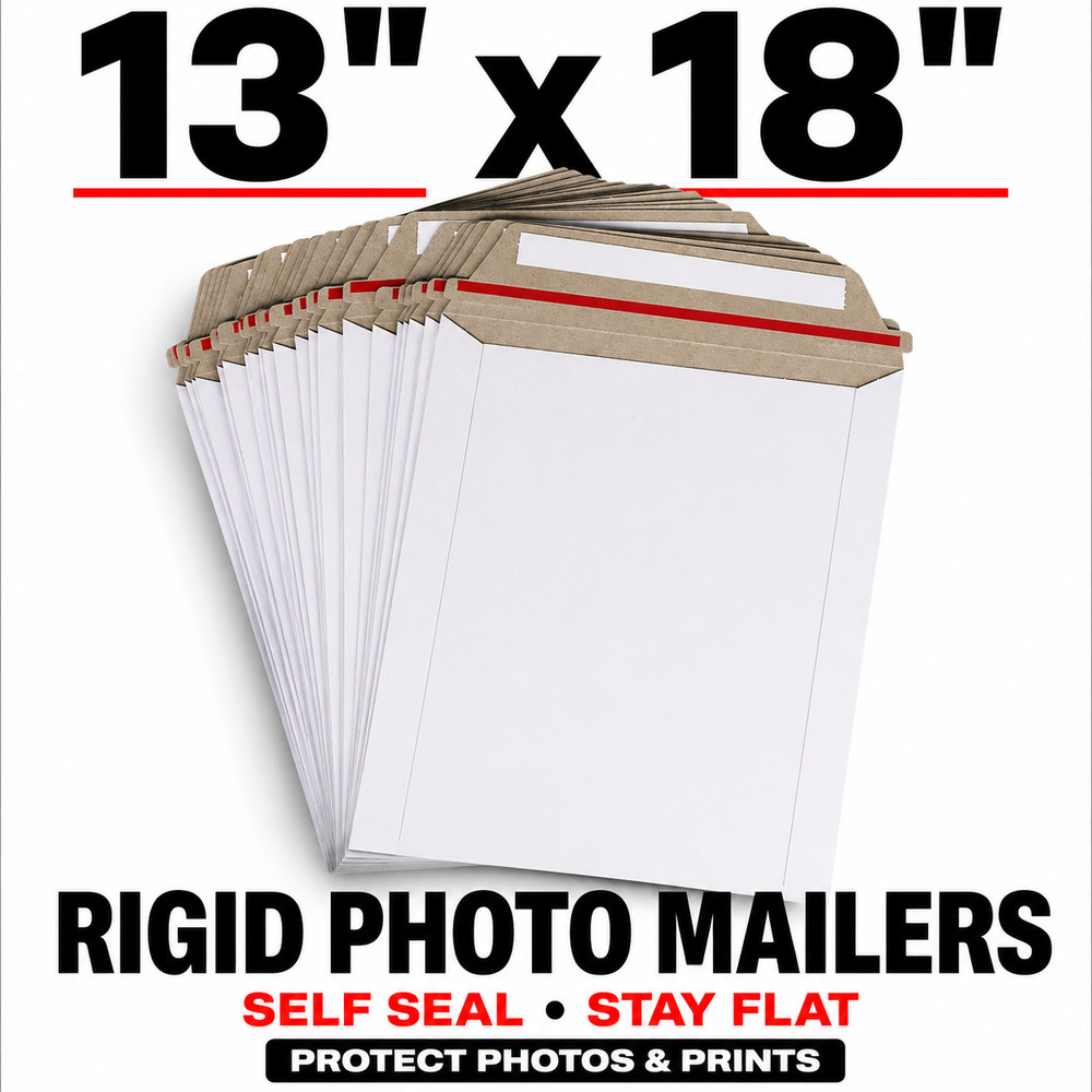 13×18 Rigid Photo Mailers Self Seal Stay Flat Cardboard Envelopes