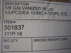 10 X CODA STZ 501837 1/8 In. Galvanized Pipe Plug – Quantity 10