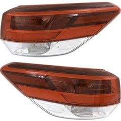 2x Tail Light Clear Red Lens Toyota Highlander Hybrid LE Plus/Ltd/SE/XLE 17-19