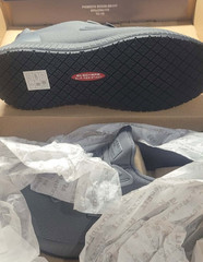 Womens Skechers Memory Foam 77222 SQUAD SR Slip Resistant Work Shoes Gray Size 7