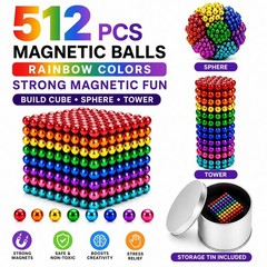Adult 18+ 512Pcs 3MM Magnetic Beads Creative Building Desk Sculpture Metal Gift