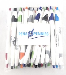 30ct Lot Misprint Ball Point Retractable Click Pens: Javalina/Javelin/Slimster