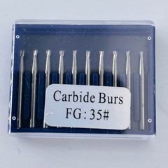 10Pc Dental Tungsten Carbide Inverted Cone FG-35/36/37 Burr High Speed Handpiece