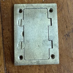 Hubbell S3920 Brass Floor Outlet Cover Plate 3×5 NOS Industrial