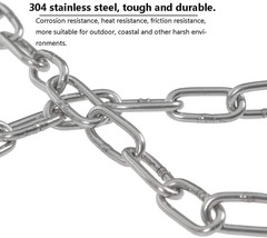 SUS304 Stainless Steel Utility Chain 9.8FT Light Duty for Hanging Camping