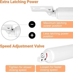 1 Pack White Heavy Duty Screen Door Closer Replacement for Storm Screen Doors