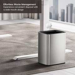 EKO Laguna 2.6 Gallon/10L Open Top Trash Can – Modern Matte Stainless Steel W…